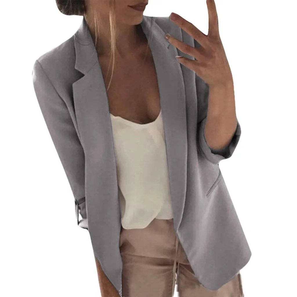 

Women suit jacket Blazer Open Front high quality Cardigan women suits Work Office Coat blazer femme solid slim fit d90713