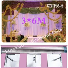EXPRESS FREE SHIPING 3X6M Stainless Steel Pipe Wedding Expandable Rods Backdrop Stand Frames birthday party decorations