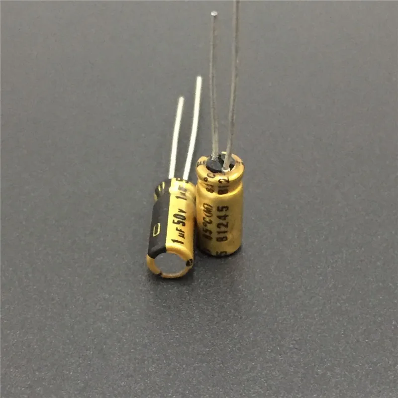 10 шт 1 мкФ с алюминиевой крышкой, 50В NICHICON FW Series 5x11 мм 50V1uF Hi-Fi аудио конденсатор с алюминиевой крышкой