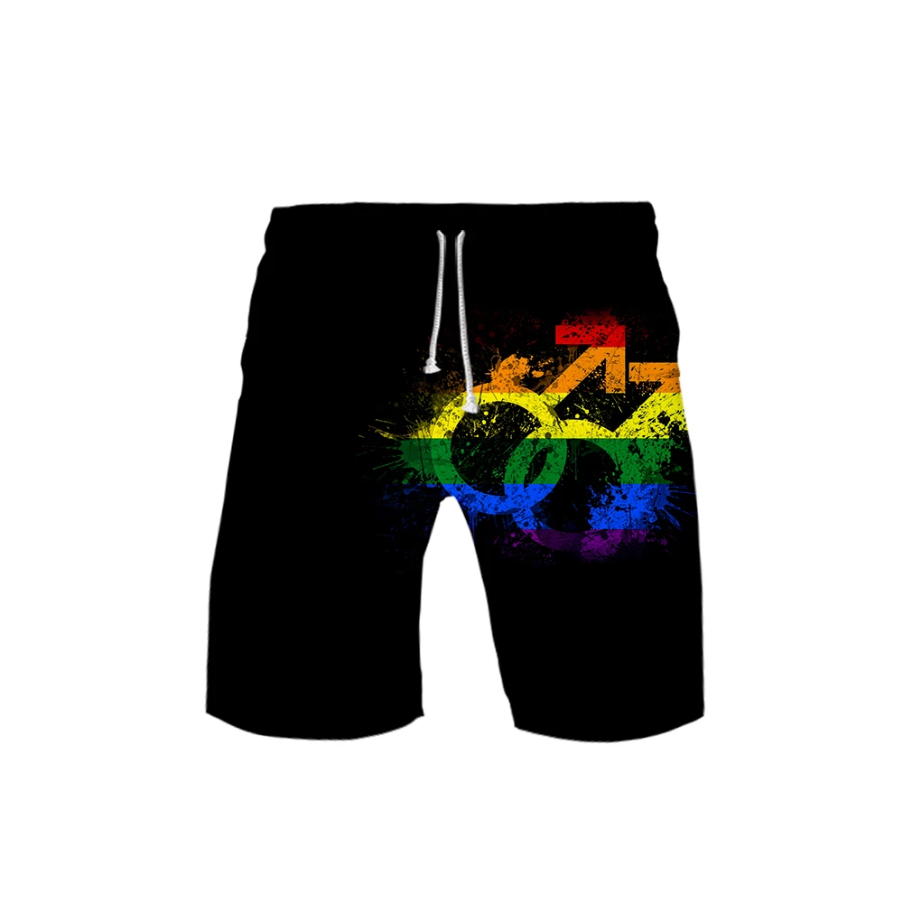 Homosexual LGBT Beach Shorts Men Men's 3D templar Board Shorts Trunks Summer Quick Dry Hip Hop Short Pants Beach Wear