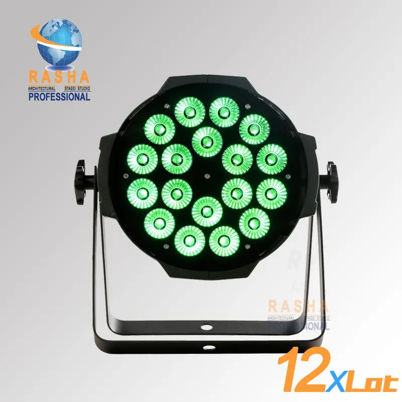 12pcs LOT Rasha Best Sale 18 18W 6IN1 RGBAW UV LED Par Can With PowerCON DMX