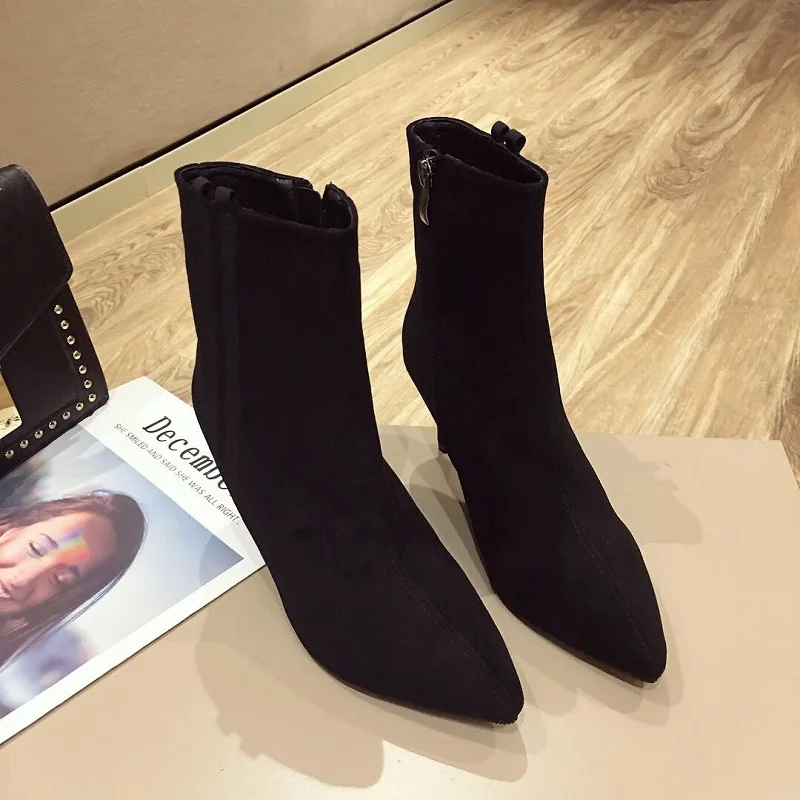 Talons Hiver De Femmes En 2018 Noir Plus Avec Daim 0110 Épaissie Pour Pointu Nouveau Velours Bottes Ljj PXOwqwErdx