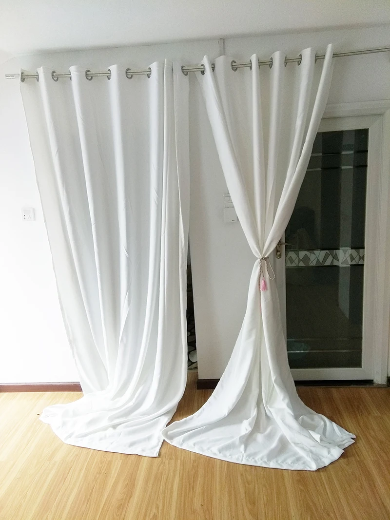 Белая чистая плотная ткань для штор, полупрозрачная штора, летняя, свежая, для спальни, гостиной, занавески на окна, французская штора, L018C