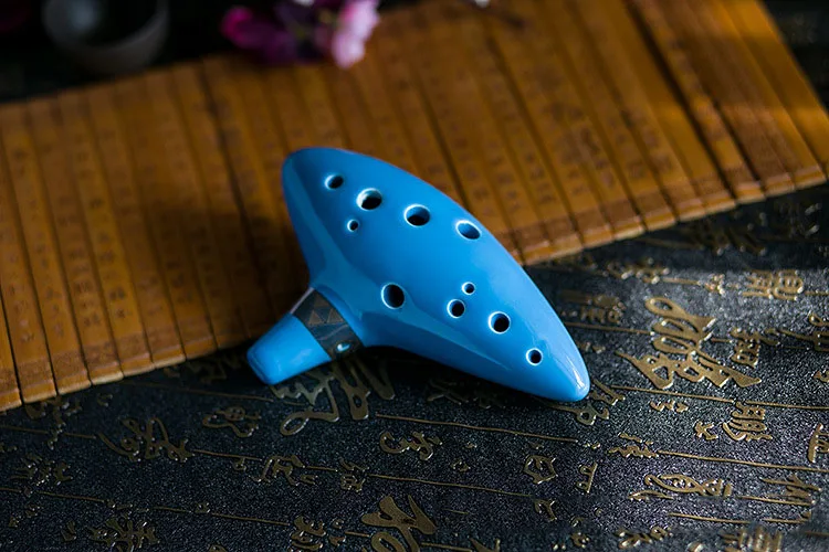 12 отверстий окарина цвет керамика Alto C Легенда о Zelda флейта окарина синий инструмент Небесно-Голубой окарина