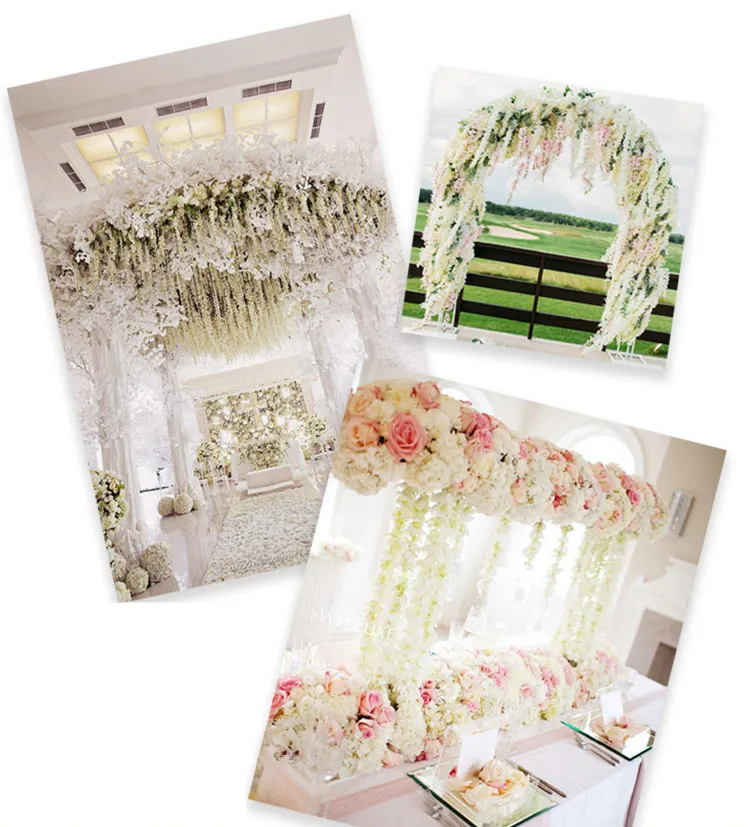 Flone Artificial Wisteria Rattan Silk Flower Simulation Flower Vine Flower Hydrangea  DIY Wedding Party Wall Hanging Decor Art (1)