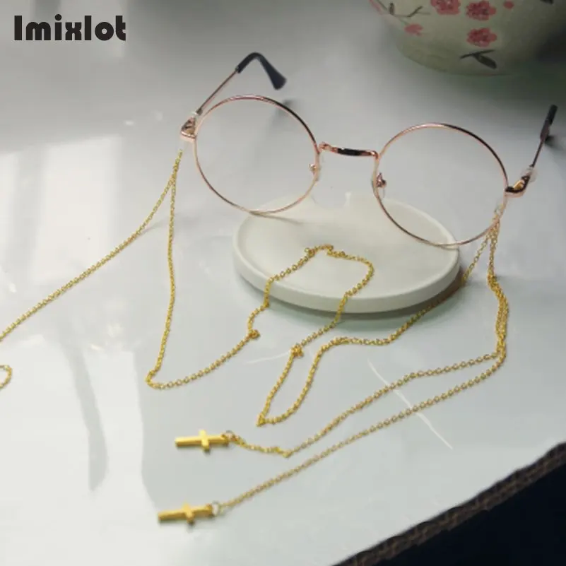 77cm Sunglasses Lanyard Strap with Cross Pendant Metal Eyeglass Glasses