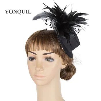 

Children event show Fascinator headwear fancy feather flower colorful hair accessories millinery cocktail ladies gorgeous hats