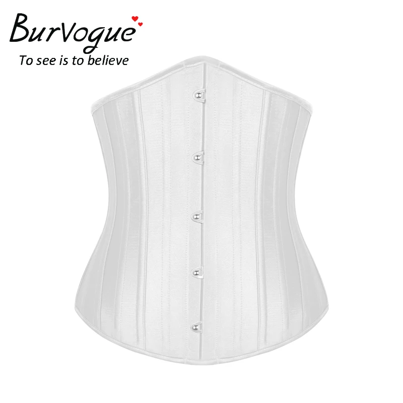 Burvogue сексуальные корсеты и бюстье под грудью Сталь костей атласная Корсет для