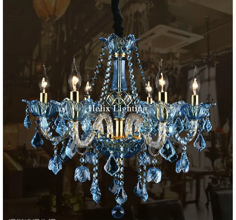 

European Art deco Colorful Chandelier Mixed color/Pink/Black/Blue Color Living Room Candle Lamps luxury Acrylic Crystal Lighting