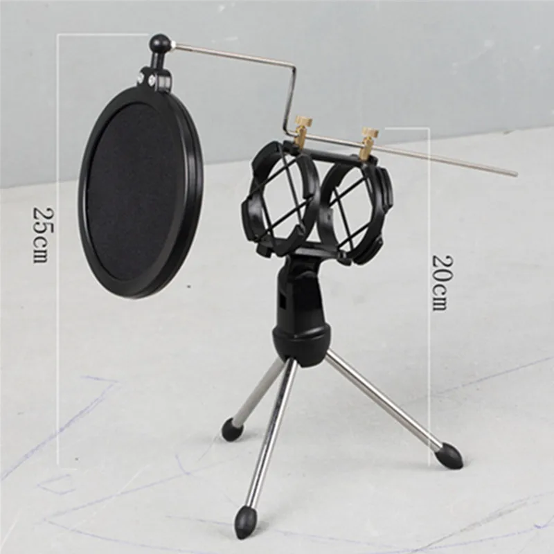 Jadkinsta Black Desktop Microphone Stand Table Plastic Mini Mic Clip