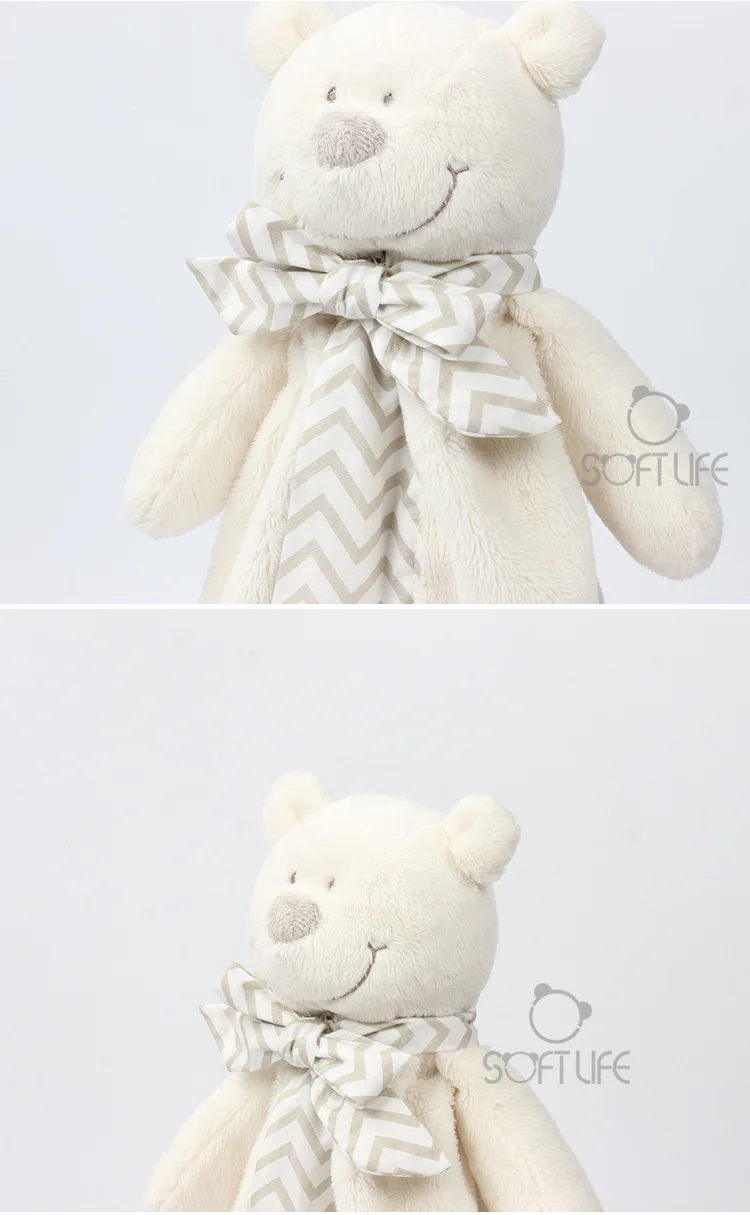 39CM Baby Plush Toy Bear Scarf Handkerchief Appease Towel Rattles Crap Doll Animal Hand Doll Puppet Bear Classic Educational Toy (5)