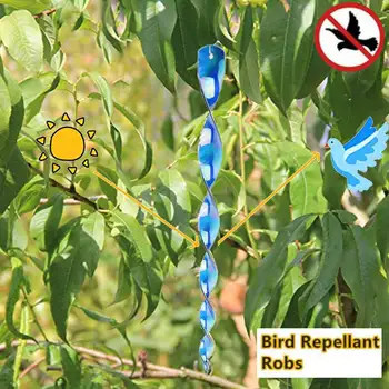 

Spiral reflector 2019 6/10/20 PCS Bird Repellent Wind Twisting Scare Rods Reflective Ornamental Spiral Deterrent