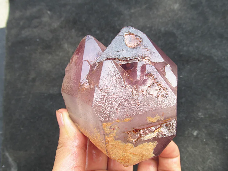

Natural amethyst stone ornaments with backbone / purple hair stone