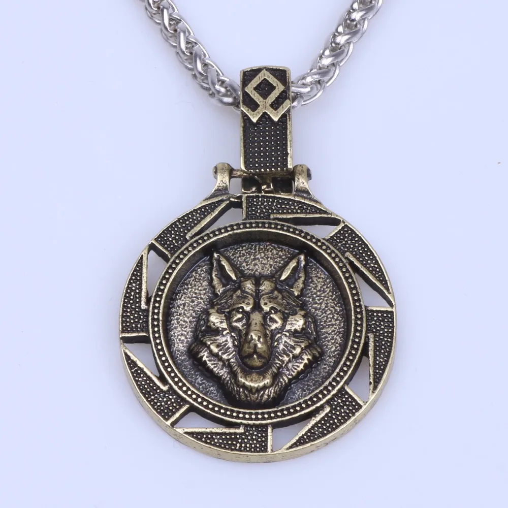 4116 wolf necklace bronze big link