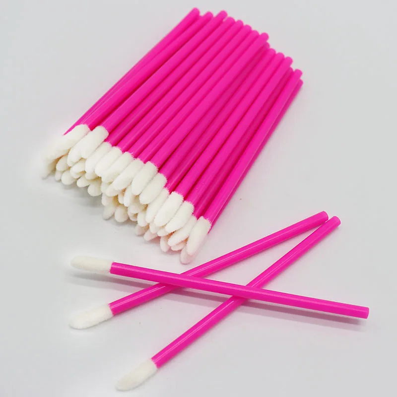 50pcs Rose red 50 шт. набор кисточек для макияжа Maquillage тушь для ресниц палочки для губ кисть для чистки ресниц одноразовые кисти для макияжа аппликаторы - Handle Color: 50pcs Rose red