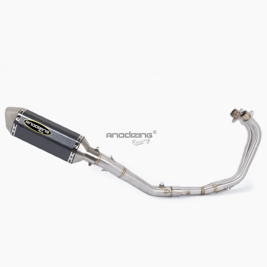 Мотоцикл выхлопной полная система для Yamaha R25 R3 с выхлопной Slip on соединительной трубы средней трубы