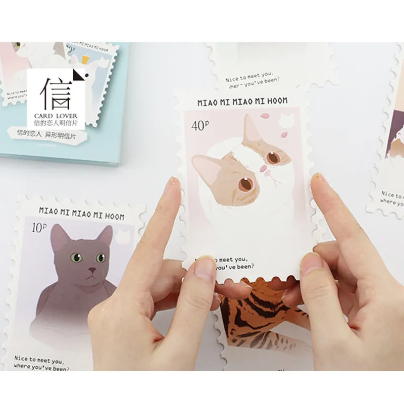 

Card Lover stamp cat postcard bookmark Letter paper greeting card 1 lot = 1 pack = 30 pcs