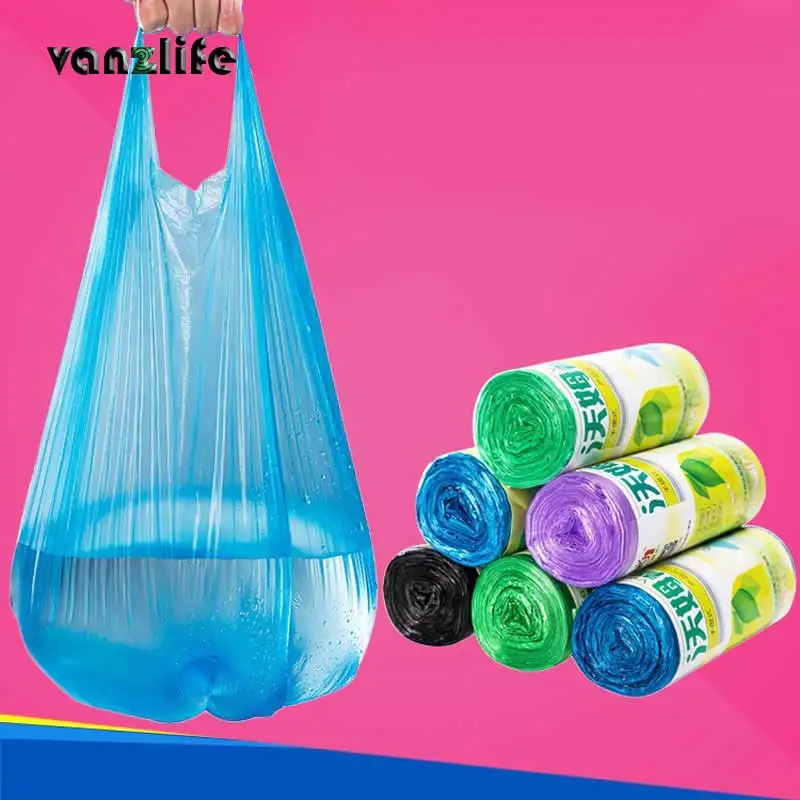 

vanzlife large trash bags home portable vest type garbage bags kitchen color thickening small plastic bags Factory dispenser
