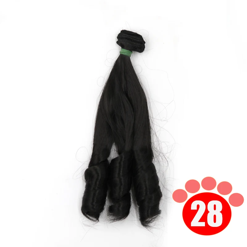 colour 28 Msiredoll bjd парик аксессуары 1 шт. 20*100 см кукольные волосы для 1/3 1/4 1/6 1/12 градиентный цвет курчавый bjd парики diy - Цвет: colour 28