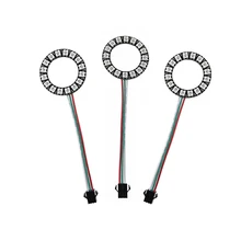 Светодиодный пиксель DC5V WS2812B 16 Светодиодный s бит Кольцо RGB светодиодный модуль Пиксельная адресация света чёрно-белые печатные платы RGB Полноцветный JQ