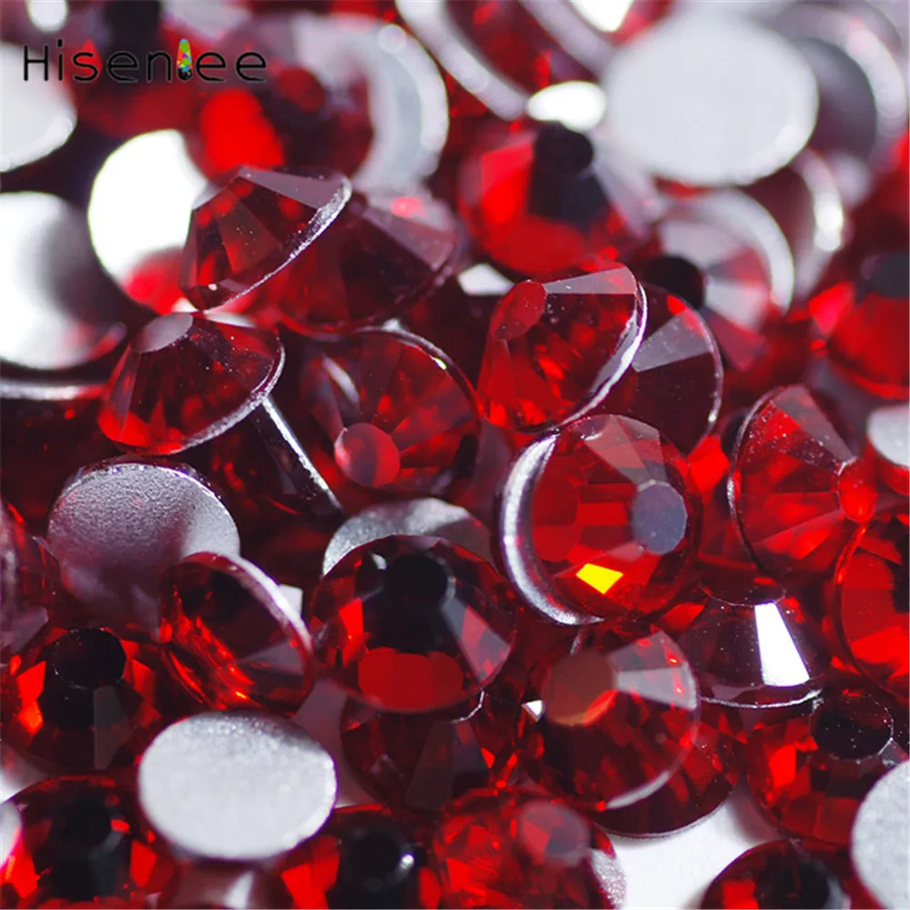 

Bright Red Gemstone High-Quality 144PCS-72PCS Glittering Glass Crystal 3D Flat Back Non Hotfix Nail Design Decoration Accessory