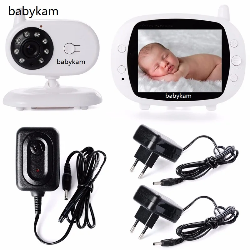 

2016 New baby monitor 3.5inch LCD IR night vision 2 way audio 5 Lullabies Temperature Monitor Rechargeable Battery baby monitors