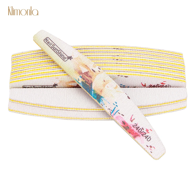 

5pcs Nail File Blocks 240/240 Double-sided Nail Art Buffing Files Yellow Flowers Polishing Blocks Cuticle Remover Manicure Tools