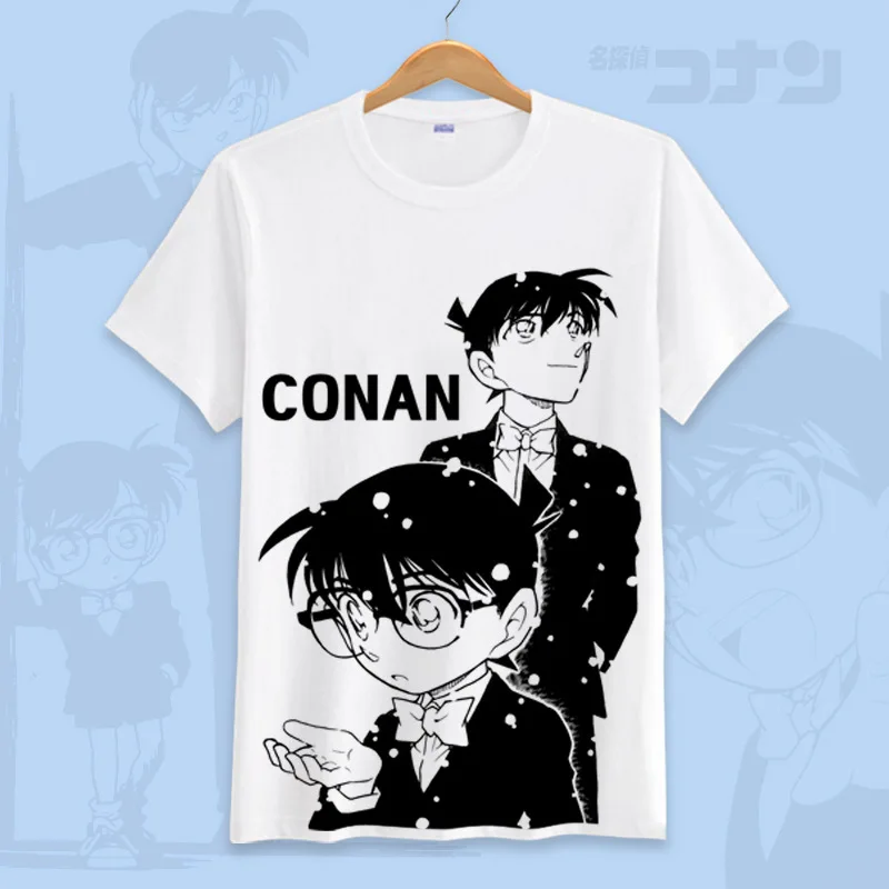 Женская и мужская футболка с коротким рукавом в стиле аниме Detective Conan уличная