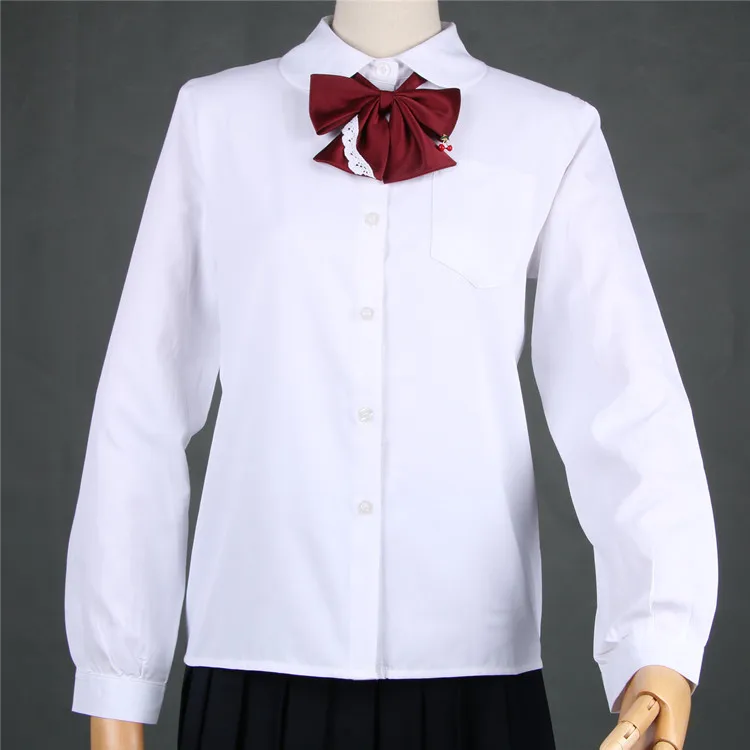 

Japanese Uniform School White Shirt Women 2018 Autumn Winter New Fashion Female Basic Classic Single Breasted Girls Shirts Tops