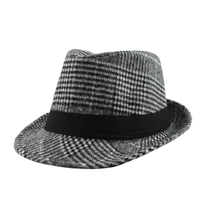 [FLB] Фирменная новинка, модные мужские женские шапки с большими полями, широкополая джазовая шляпа, популярные винтажные шерстяные шапки - Цвет: Gray
