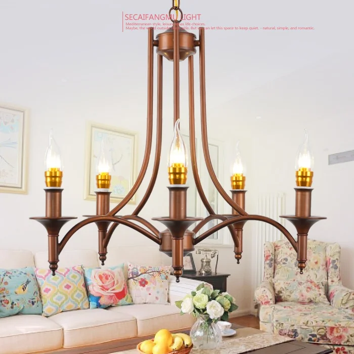 

Multiple Chandelier Vintage garden Iron hanging lamp simple European style Lights bedroom Mediterranean Restaurant LAMPS zx2