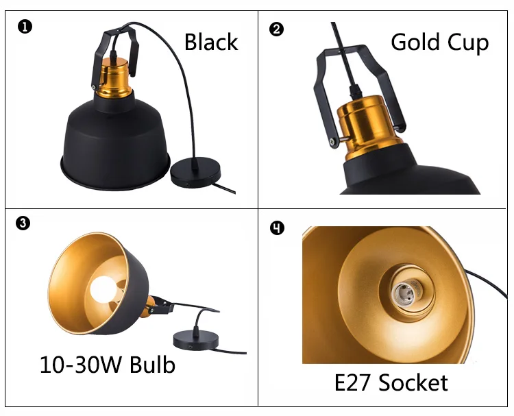 Подвесной светильник в черном корпусе с цоколем E27, подвесной светильник, современный подвесной светильник с мощностью 12 Вт AC110V AC220V