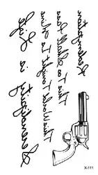 Водонепроницаемые временные татуировки наклейки с поддельными татуировками пистолет английские буквы татуировки, тату руки ноги Татто