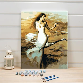 

Pictures By Numbers Figure One Piece Paint Canvas Painting Kits Acrylics Color Art DIY For Bedroom Walls Decoration Adults Woman