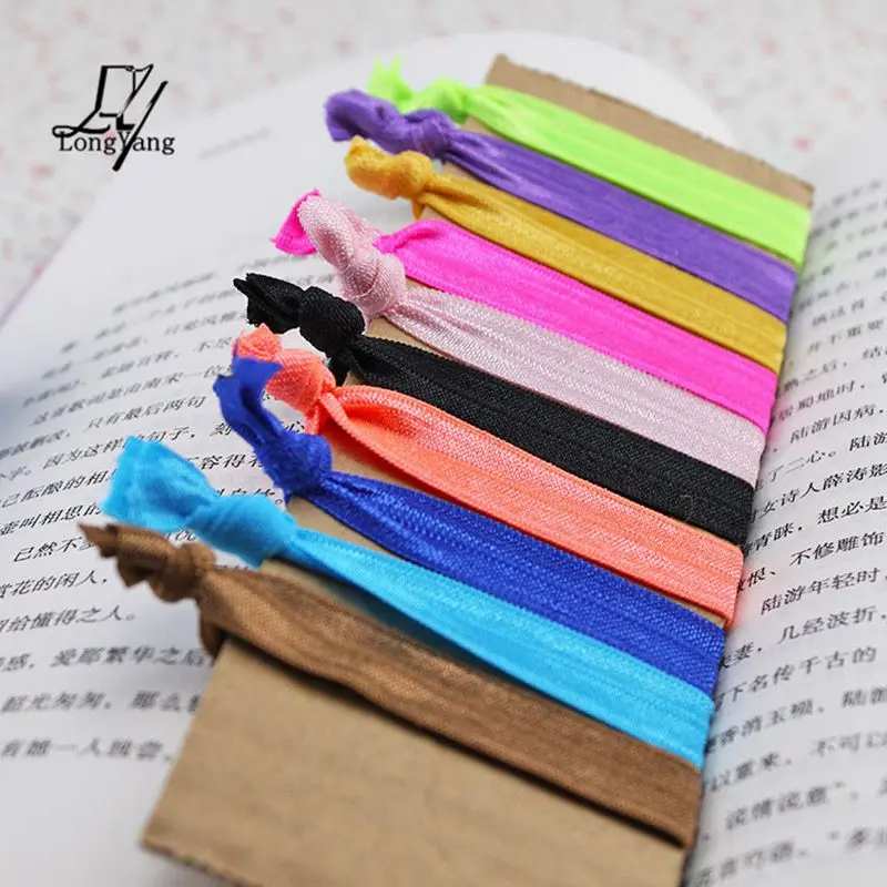 2 Pcs Knotted Ponytail Holder Twist Ribbon Elastic  Hair Ties Band Wholesale