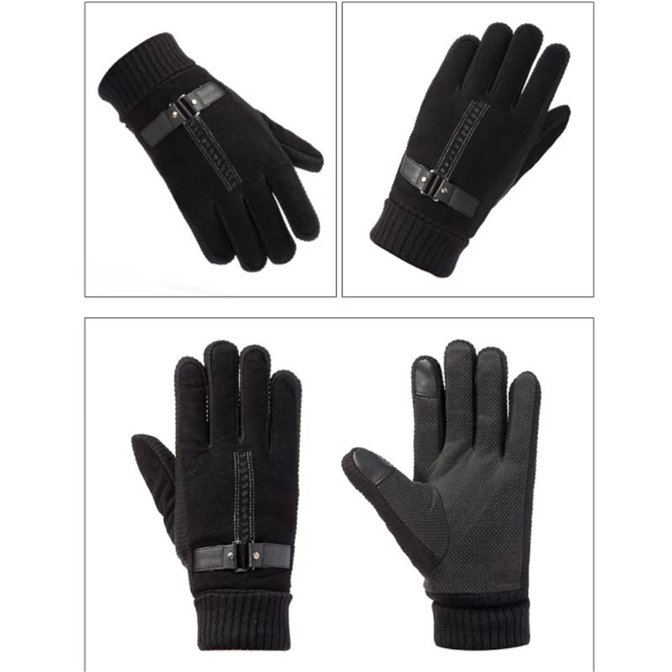 SHOWERSMILE мужские перчатки из свиной кожи зимние из натуральной кожи черные коричневые теплые мужские перчатки брендовые Кожаные Мотоциклетные для мужчин