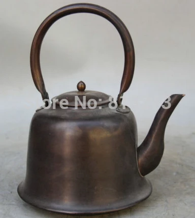 

bi001268 8" Chinese dynasty Bronze Folk portable water vessel teapot Wine Tea Pot Flagon