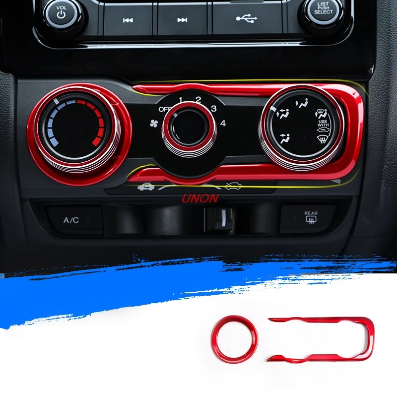 

For Honda Fit Jazz 2014-2018 Car Styling Navigation Air Conditional Decorative Frame Control Surround Trim Ring