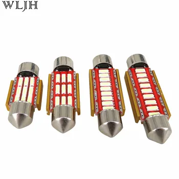 

WLJH 4x Car LED Bulbs Error Free Led Festoon 31/36/39/42MM SV8,5 C10W C5W Led 12V SMD 4014 Interior Light Lamp Auto Bulb Canbus