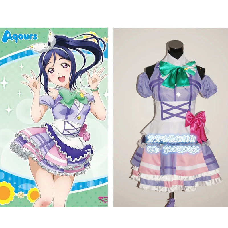 2016 любовь жить! Солнце! Aqours Мацуура Kanan Косплэй csotume Lovelive Платье для косплея