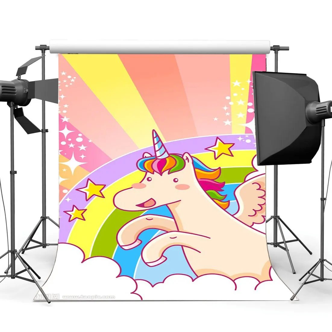 

Unicorn Backdrop Sweet Baby Shower Backdrops Cartoon Twinkle Stars Rainbow Bokeh Photography Background