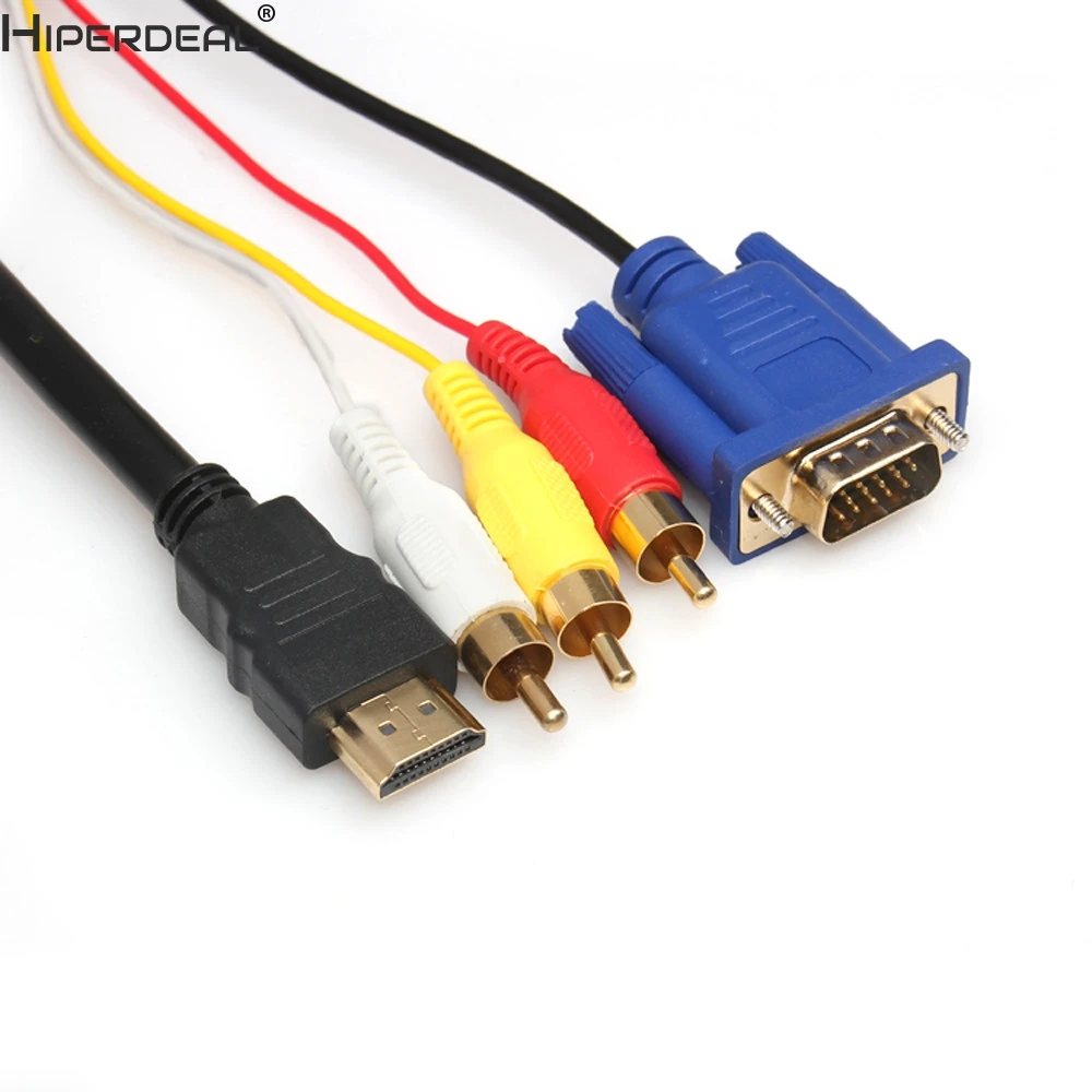 Кабель HIPERDEAL HDMI 3 RCA + VGA из чистой меди м/м 1 8 м/6 футов 27 октября HW|hdmi to rca|hdmi to3 rca |