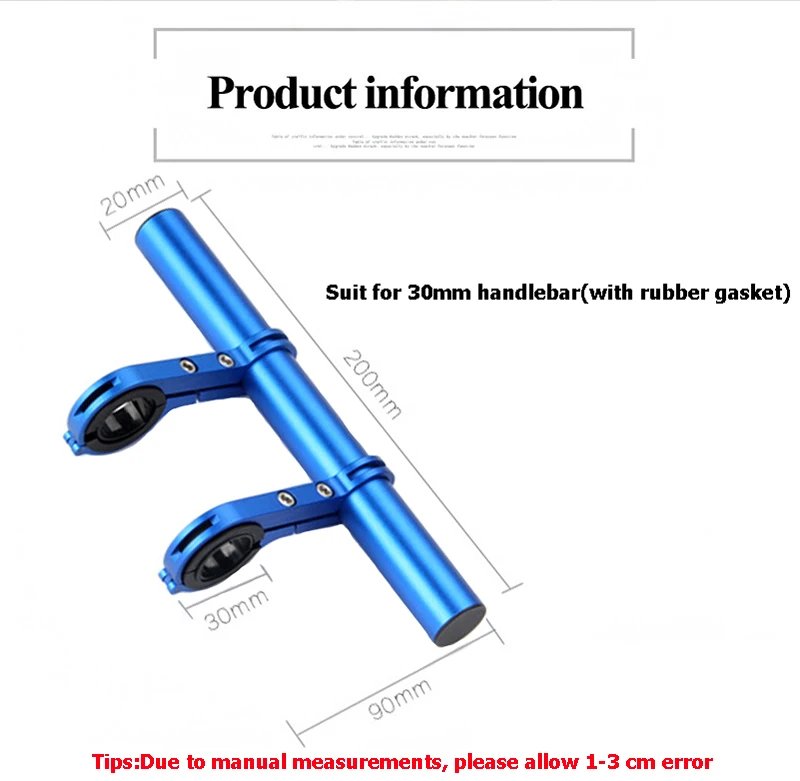 Bicycle Handlebar Extender 30mm Anti-corrosion Aluminum Double Handle Bar Light Computer Phone Clip Bike Bracket Holder PA0088 (9)