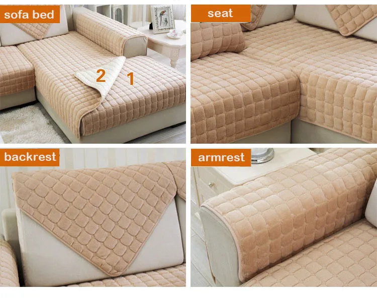 Solid plush corner sofa cover Modern Anti-slip sofa bed covers sectional slipcovers sofa protector couch covers for living room