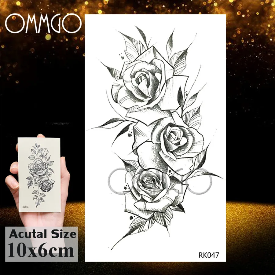 OMMGO лесной парящий Орел Временные татуировки для женщин мужчин шеи лодыжки татуировки бумага Водонепроницаемый черный поддельные наручные птицы татуировки наклейки - Цвет: ORK047