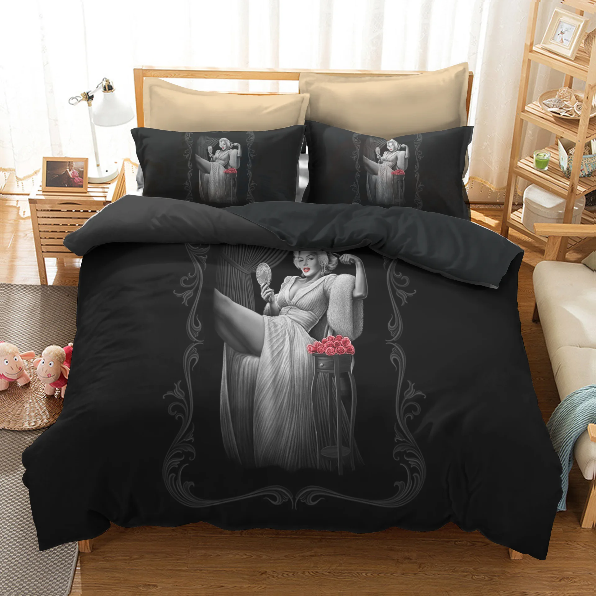 Новое поступление,, роскошный комплект постельного белья с Мэрилин Монро, двойной комплект постельного белья с 3D рисунком, Комплект постельного белья - Цвет: TM20183