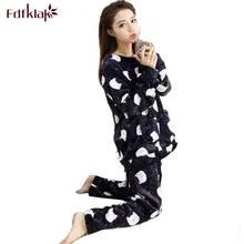 Женские пижамы Домашняя одежда женские теплые пижамы Lomg рукав фланелевые пижамы для женщин зимние пижамы наборы плюс размер M-XXLQ361