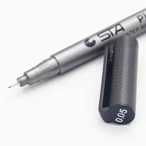 Водонепроницаемый STA Art Sketch comics Art маркер ручка пигмент лайнер на водной основе для рисования почерк школьные офисные канцелярские принадлежности - Цвет: 0.05mm-Waterproof