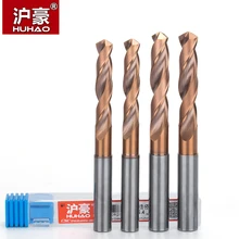 HUHAO 2pcs/lot Twist Drill Bit HRC65 Solid Carbide Drill Bits For Hard Metal Drilling 3D Whole Tungsten Steel Matkap 