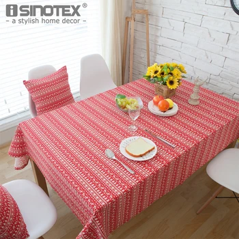 

Christmas Tree and Elk Printed Tablecloth Red and White Colors Festival Decor Table Cover Manteles Para Mesa Table Cloth Nappe